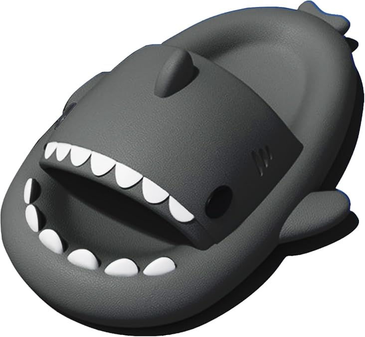 rosyclo Shark Slides for Women and Men, Cute Shark Slippers Adult Youth Cloudy Summer Soft Lightweight Anti-Slip Thick Sole Beach House Cloud Cushioned Shower Slide Sandals Indoor Outdoor