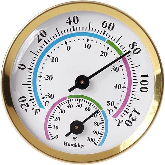 Mini Analog 2 in 1 Temperature Humidity Monitor - Indoor/Outdoor Thermometer Hygrometer
