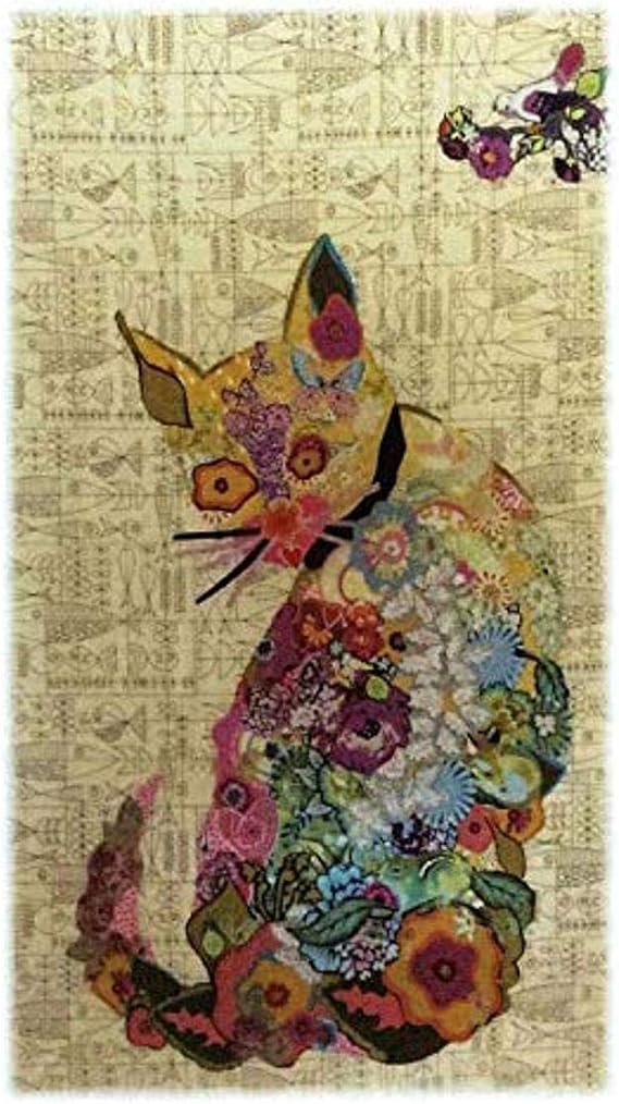 Purrfect Cat Collage Applique Quilt Pattern by Laura Heine from Fiberworks Inc. 21" x 35" - LHFWPUR