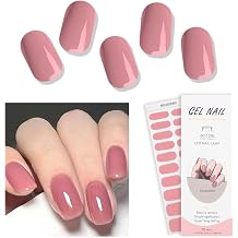 Semi Cured Gel Nails Strips, 20 PCS Gel Nail Stickers, Nail Polish Strips, Gel Nail Wraps UV for Home Nails DIY, Salon Quality &amp; Easy to Use