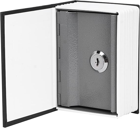 Sonew Book Safe Lock Box, with Keys Metal Hidden Safe for Saving