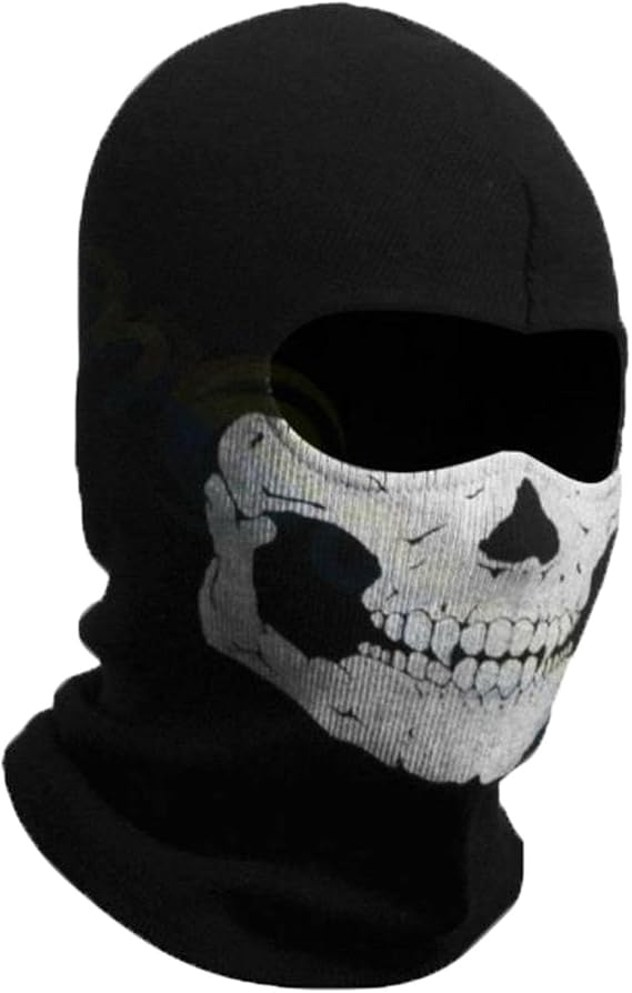 Balaclava Skull Ski Mask Creepy Skull Balaclava Hood Mask Ghost Halloween Skeleton Anti-UV Bandana Scarf Motorcycle Cycling Balaclava Face Masks Summer Cooling Neck Gaiter Men Women Ski Scarf Black