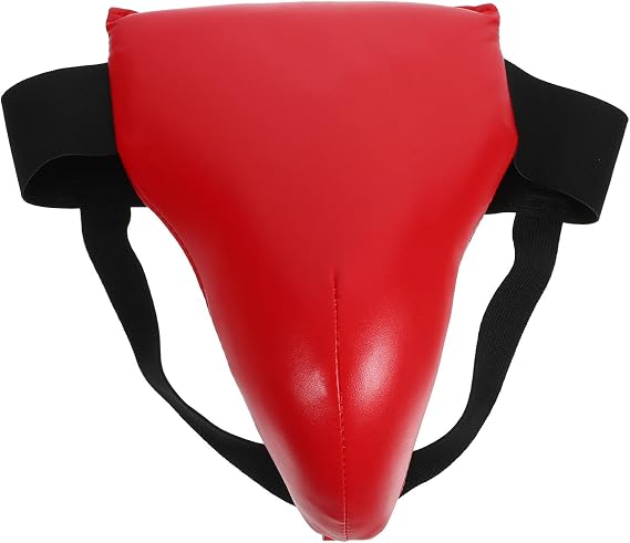 SUPVOX Boxing Groin Protector Groin Guard for Kids Male Leather Abdos Gear Crotch Protector for Karate Taekwondo MMA Training