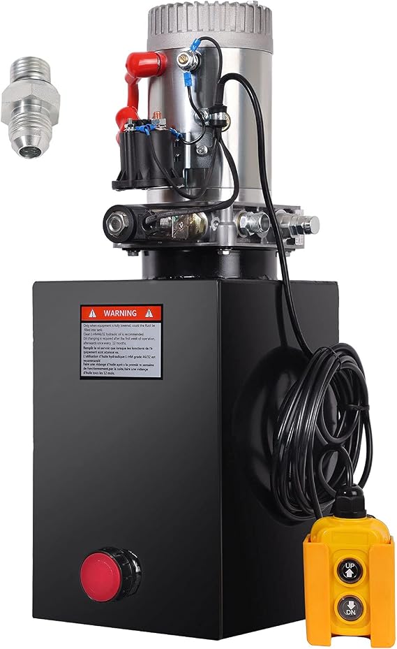 Hydraulic Power Unit 12L Single Acting Hydraulic Pump DC 12V Power Unit Metal Reservoir for Car Lifting Dump Trailer