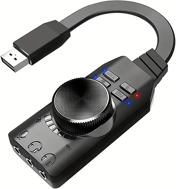 Virtual 7.1 Channel USB External Sound Card Adapter Plug for PC Laptop PS5