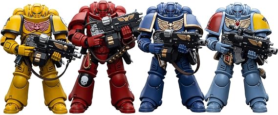 JOYTOY 1/18 Action Figures Warhammer 40K Joy Toy Mecha Model Toys Space Wolves/Imperial Fists/Ultramarines/Blood Angels Intercessors Set-of-4
