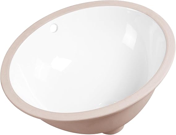 HEATGENE Undermount Bathroom Sink, Oval White Ceramic Vanity Sink 18.3"x15.35", Easy-to-Clean Glazed Basin, Scratch & Stain Resistant Model HG-816