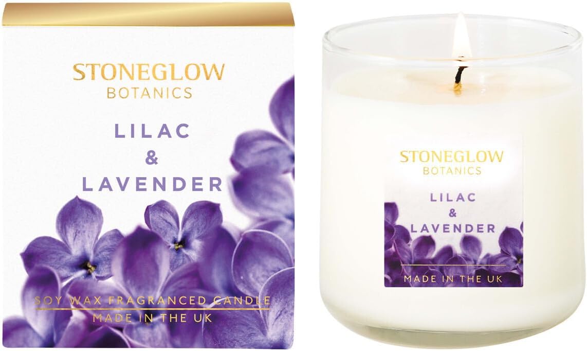 STONEGLOW Lilac & Lavender Glass Candle