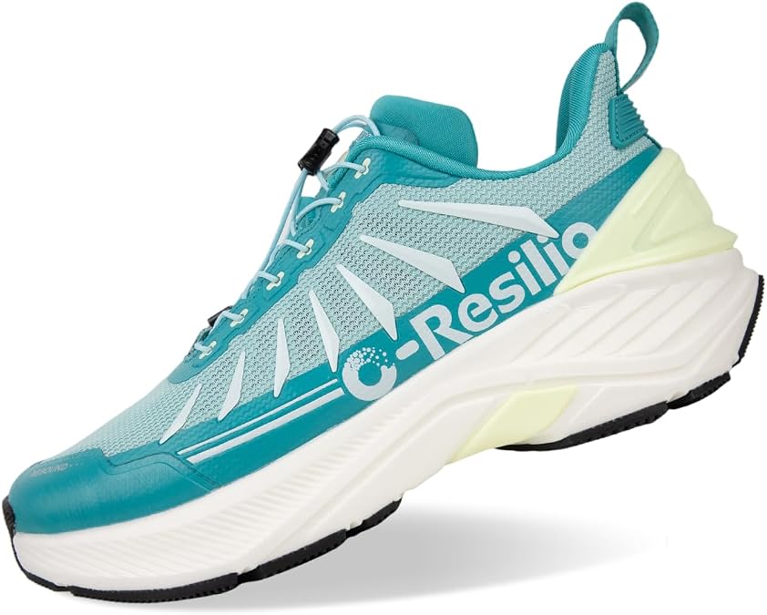 ONEMIX Men's Max Cushioned Quick Laces Hiking Walking Shoes with Arch Support Plantar Fasciitis Pain Relief Breathable Outdoor Trailing Running Sneakers Non Slip Trekking Camping Shoes