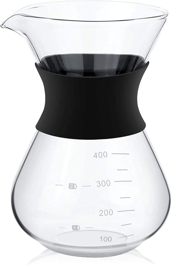 Milltrip Manual Hand Drip Coffee Maker - Glass Pot with Stainless Steel Filter