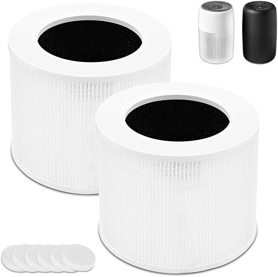 Core Mini Replacement Filter for LEVOIT Core Mini Air Purifier,Core Mini-RF | for LEVOIT Core Mini Filter, with 6 Pack Aroma Pad, 3-in-1 HEPA Filtration and Activated Carbon, 2 Pack