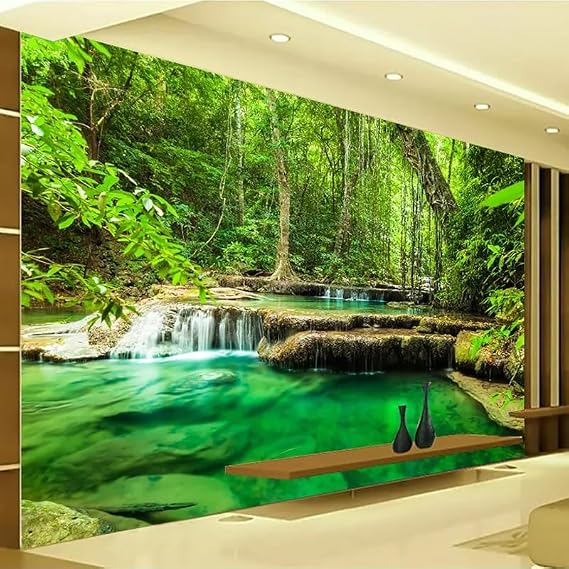 Custom 3D Photo Wallpaper Green Forest Landscape Large Mural Living Room Bedroom Background Mural W380XH 240CM