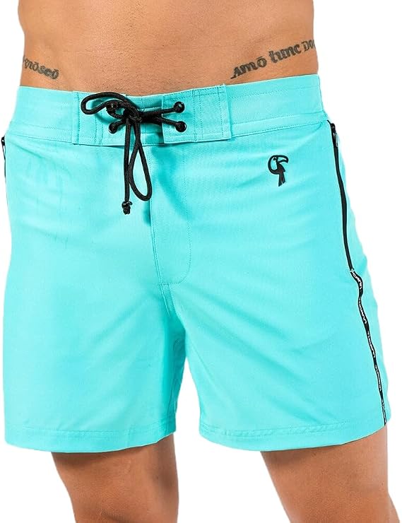 Men's Trunks 5" Compression Liner Quick Dry Chlorine Resistant | Zipper Pocket - 4 Way Stretch Solid Swim Shorts for Men
