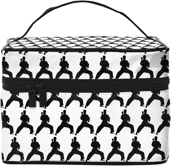 Travel Toiletry Karate Bag, Makeup Bag With Handle, Essential Items, Large Opening Makeup Bag.