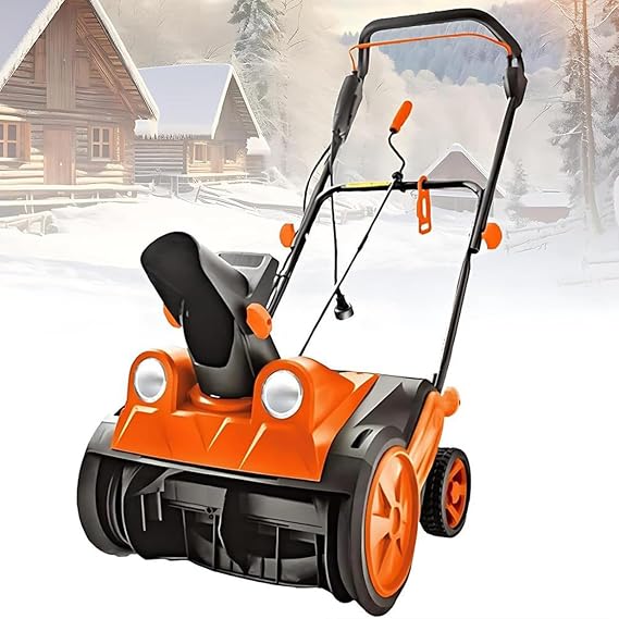 2200W Corded Snow Blower, Electric Push Snow Thrower with LED Headlights, 7.6m Throwing Distance, 45.7cm Cleaning Width, for Patio, Playground, Farm