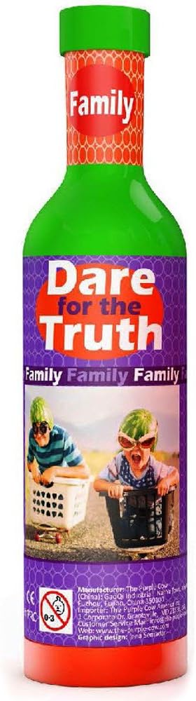 The Purple Cow Dare for Truth Family - Spin The Bottle Game, Family Edition. Card Game for Families Ages 6 & Up. The Perfect Family Party Game Fun for All!