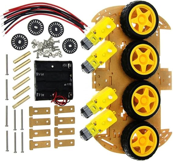 4WD Robotic Car Platform Kit with Gear Motors and Encoders for Arduino DIY