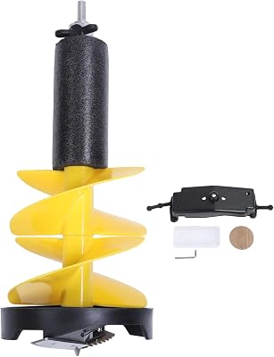 Ice Auger, 8in Augers for Ice Fishing, Ice Fishing Auger, Electric Ice Auger Kit with Positioner for Fishing Emergency, Yellow