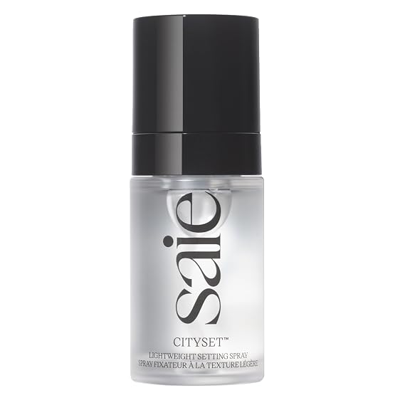 Saie Mini CitySet Lightweight Makeup Setting Spray, Vegan (1.01 oz) | Dewy Setting Spray for Makeup, Non-Aerosol, Ultra-Fine Face Mist for Hydrating & Comfortable 16-Hour Wear, Travel Size