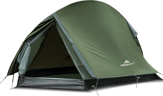 Forceatt Tent, 1/2 Person Two Doors Camping Tent, Ultralight Waterproof 1-2 Man Tent,Quick To Set Up,Portable,for Camping,Motorcycle Travel, Backpacking