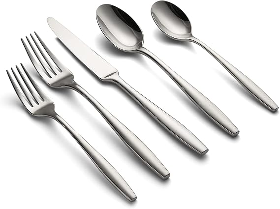 CAMBRIDGE Silversmiths Katerina Mirror 20-Piece Flatware Set, Service for 4, Silver