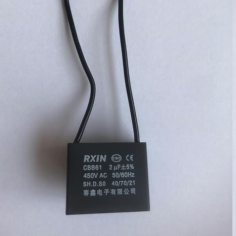 CompStudio 1PC 450V 2UF CBB61 Terminal Ceiling Fan Motor Running Rectangle Capacitor 2 Wires