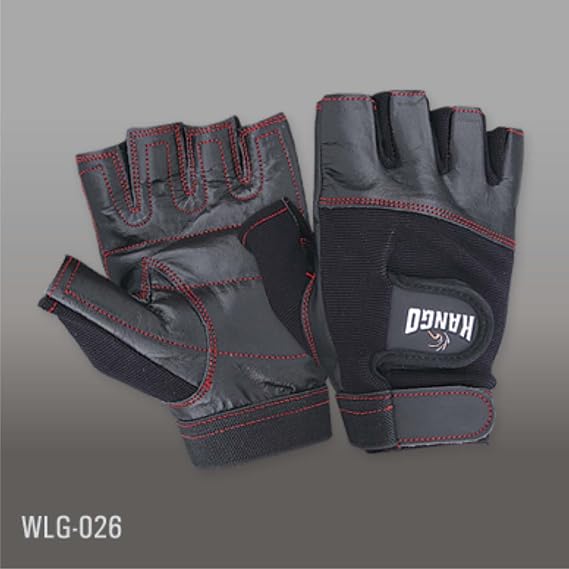 Weight Lifting & Training Full Padded Leather Glove X-Large Black