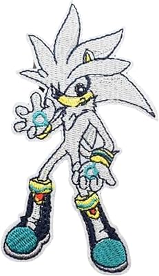 TCB Creations Sonic Silver Hedgehog 3.25 Tall Embroidered Sewing Patch