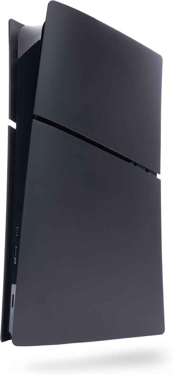 Glistco Black Plates Slim Replacement Shell Compatible with PS5 Slim - Cover Plates for PS5 Slim Digital Edition (Matte Black)