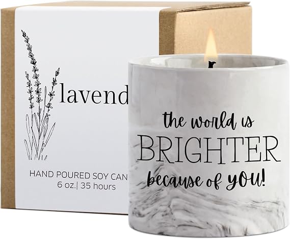 FreeJac Friendship Candle Gifts - Thank You Gift for Women, Mom, Teacher, Sister - Best Friend BFF Birthday Gifts Inspirational Lavender Candle Jar 6 Oz