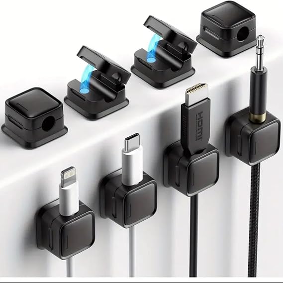 Cord Organizer Holder,Adhesive Desk Cable Management Magnetic Easy Open,Organize Phone Charging Cords Wire Holder Organizer Neatly for Home,Office,Car,Desk,Nightstand (12)