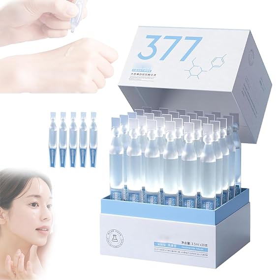 3% Hyaluronic Acid 30 PCS/Box,377 Hyaluronic Acid Tubes,Ultra-Hydrating Serum Single-Use Vials,Hyaluronic Acid Supplement for All Types(Box)