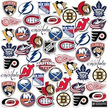 NHL Eastern Conference Hockey 50ct Vinyl Large Deluxe Stickers Variety Pack Officially Licensed Team Logos Laptop, Water Bottle, Scrapbooking, Tablet, Indoor/Outdoor