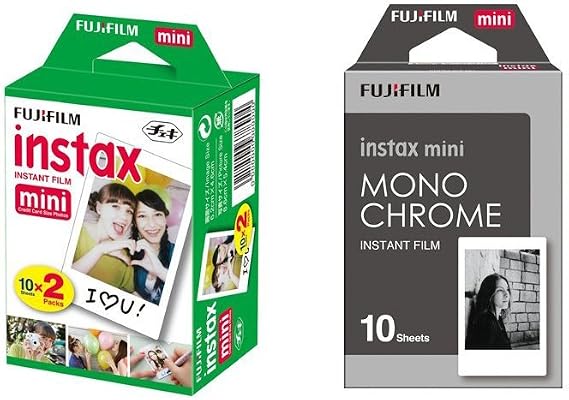 Fujifilm Instax Mini Instant Film 2-PACK BUNDLE SET , Twin Pack Film ( 20 ) + Film Monochrome ( 10 ) for Mini 90 8 70 7s 50s 25 300 Camera SP-1 Printer