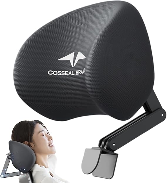 Generic Memory Foam Office Chair Headrest Attachment, Universal, Adjustable &amp; Detachable, Black