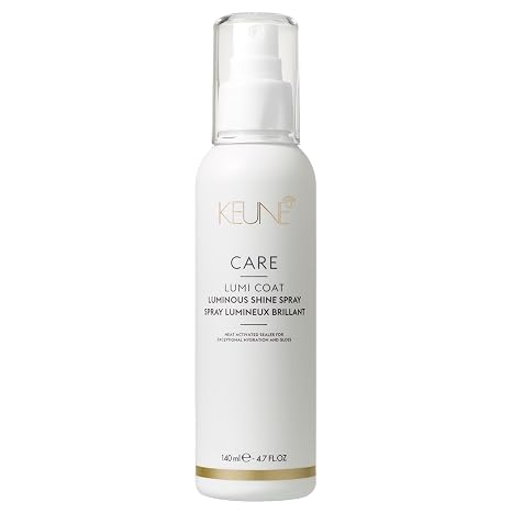 KEUNE Care Lumi Coat Luminous Shine Spray, Heat-Activated, 4.7 Fl Oz | Anti-Frizz Glossing Treatment for Dry & Damaged Hair, Fiber-Sealing Formula Adds Mirror-Like Shine, Lasts 3 Washes