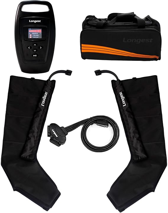 LONGEST Lymphedema Pumps Legs Foot Air Compression Therapy Boots Lymphatic Leg Recovery Compression System Pressotherapy for Swelling, Circulation & Pain Medium