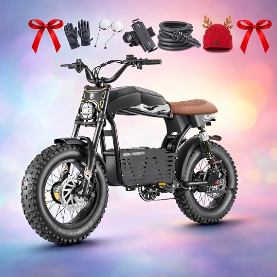 eAhora 4000W Dual Motor Electric Motorcycle Bike for Adults, 44MPH Ebike Full Suspension & Hydraulic Brakes, 30Ah 60-90 Miles Long Range Electric Bicycle, 204.5 Fat Tire Off-Road Dirt Bike