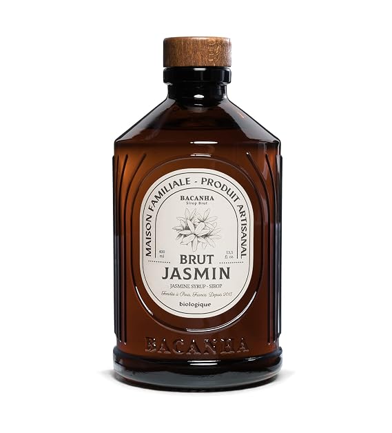 Sirop Bio et Brut - Sirop de Jasmin - Pour Cocktail Eau Limonade et The - 400 mL