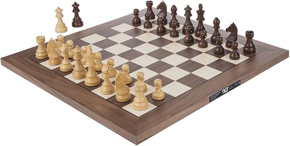 DGT USB Walnut e-Board with Timeless Pieces and Carrying Bag Included Chess Board