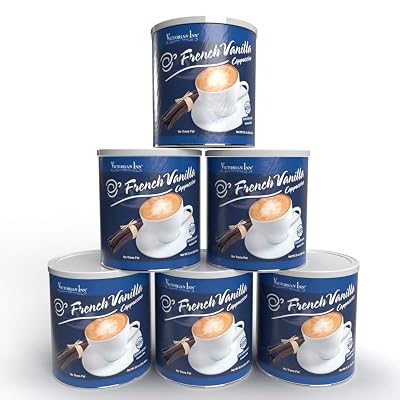 Victorian Inn Instant Cappuccino - French Vanilla Flavor - Creamy & Delightful Coffee Mix - Great Hot, Cold, or Blended - Creamy Flavor - 2 Pound Pack of 6