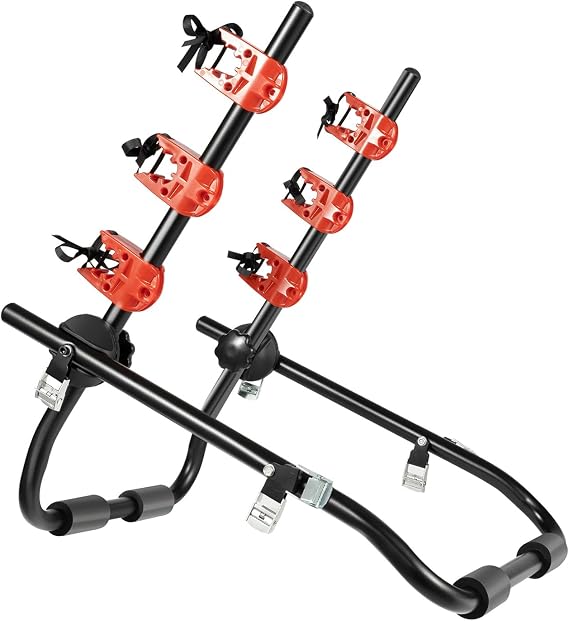3 Trunk Bike Rack, Foldable Bike Rack for Car Trunk Mount 3 Bicycle Carrier Sedan Hatchback for SUVs Vans,Easy to Install