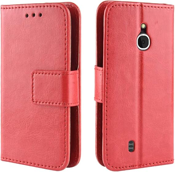 Case for Nokia 3310 4G Case Cover,w/Card Slots & Kickstand,Leather flip case Cover Red
