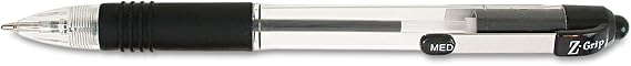 Zebra 22210 Z-Grip Retractable Ballpoint Pen, Black Ink, Medium, Dozen
