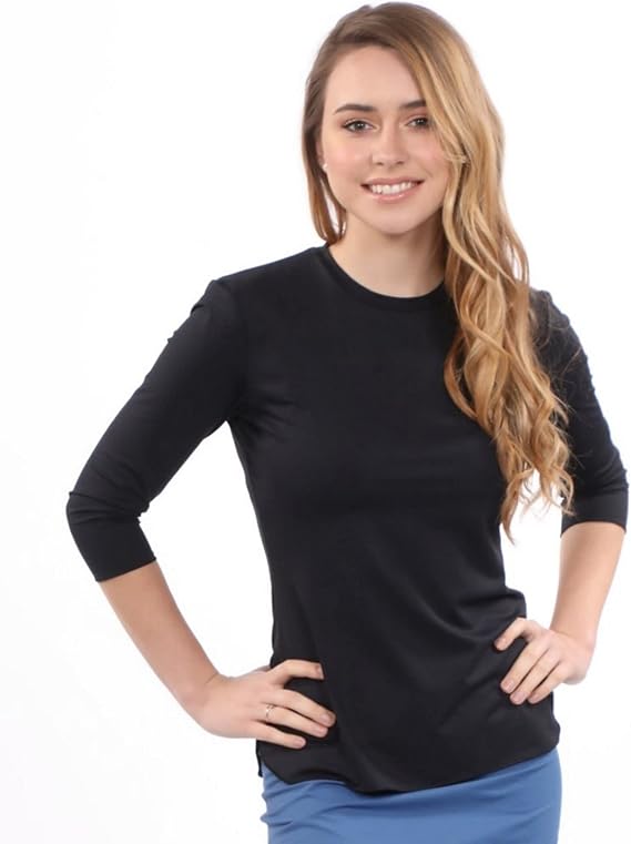 Kosher Casual Women's Modest Athletic Swim & Running/Exercise 3/4 Sleeve T-Shirt