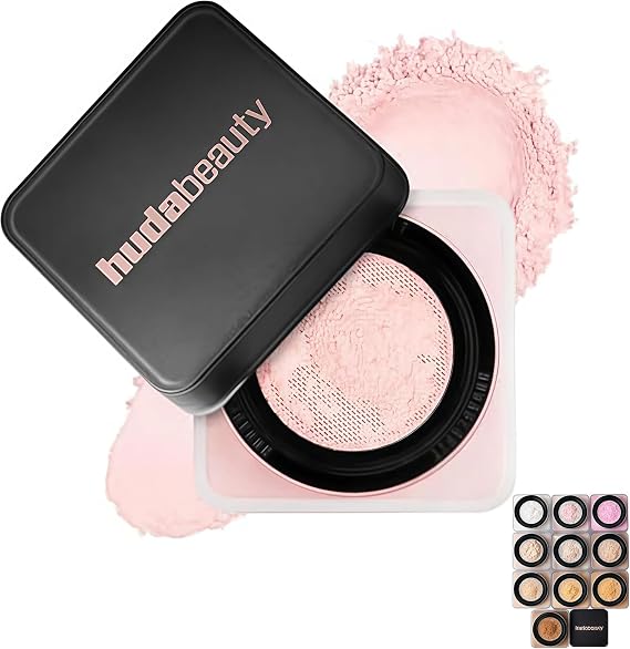 Huda Beauty Easy Bake Loose Baking &amp; Setting Powder - Non Cakey Finish Loose Setting Powder For Foundation, Concealer, Natural Matte Look And Everyday Makeup (cherry blossom)