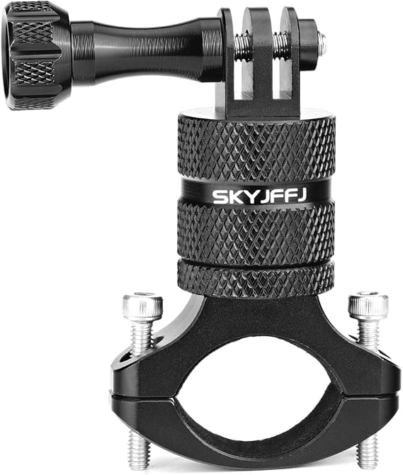 360 Degree Rotation Aluminum Motorcycle Bicycle Rack Mount Holder,Intended for GoPro Hero 13/12/11/10/9/8/Max,DJI Osmo Action 5Pro/4/3,Insta 360 Ace Pro 2/Pro/Ace