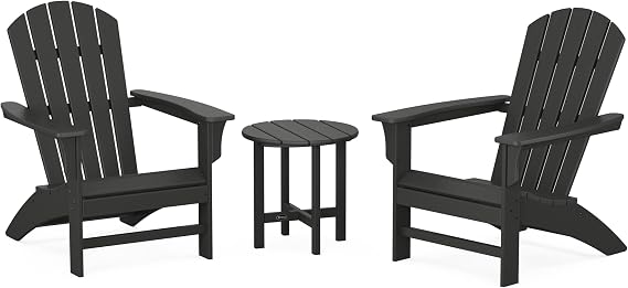 Trex Outdoor FurnitureTM Yacht Club 3-Piece Adirondack Set in Charcoal Black