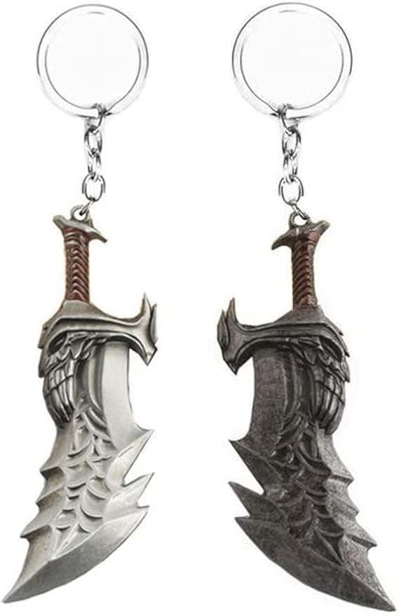 GOW Blades of Chaos Keychain Set - Leviathan Axe & Thor Mjolnir Hammer Chain - Cosplay Gifts for Men Women and Game Fans (THE BLADES OF CHAOS Set)