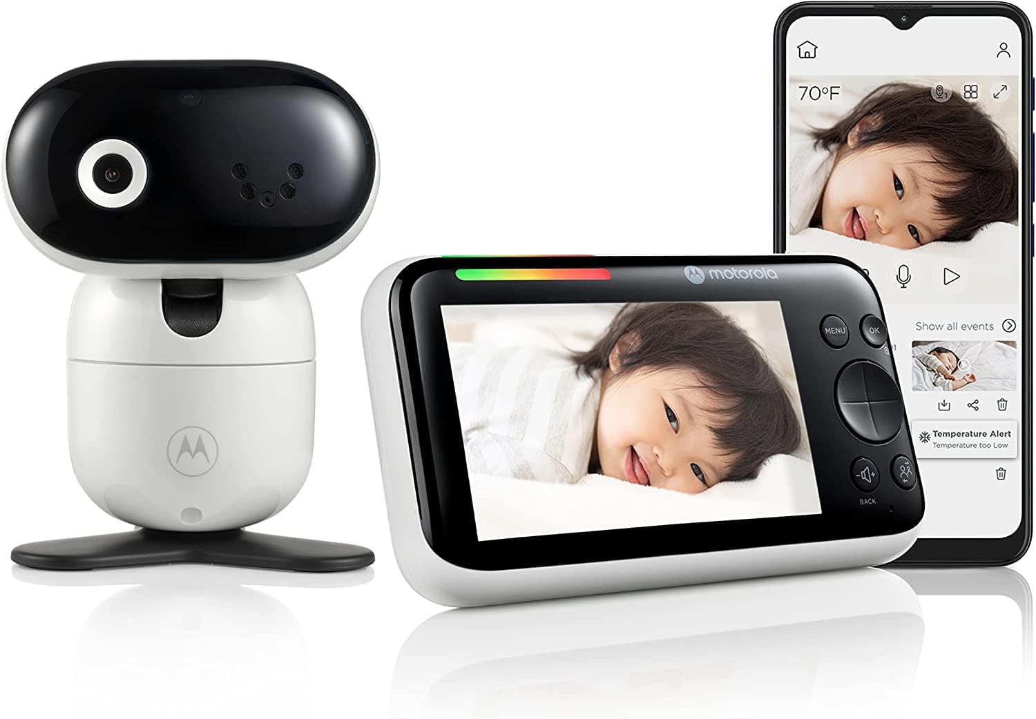 Motorola Nursery PIP1610 HD Wifi Video Baby Monitor with 5 inch HD 720p Parent Unit and Motorola Nursery 1080p App - Remote pan, tilt and Zoom - Two Way Talk - Secure and Private
